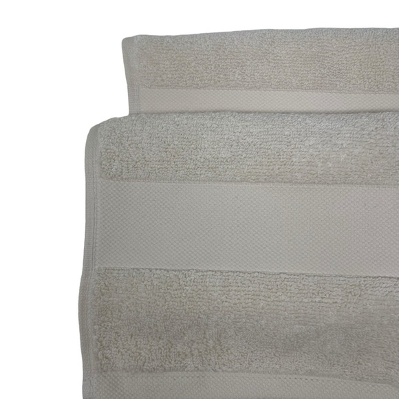 LAUREN RALPH LAUREN WESCOTT Linen Cream Set of 2 16 x 30" Hand Towels NEW - Picture 2 of 5